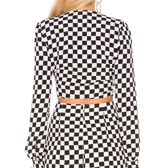 SALE‼️ NWT Flynn Skye Black and White Checker Top - Picture 4 of 4